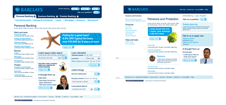 Barclays - Website - Personal Banking and Pensions & Protection