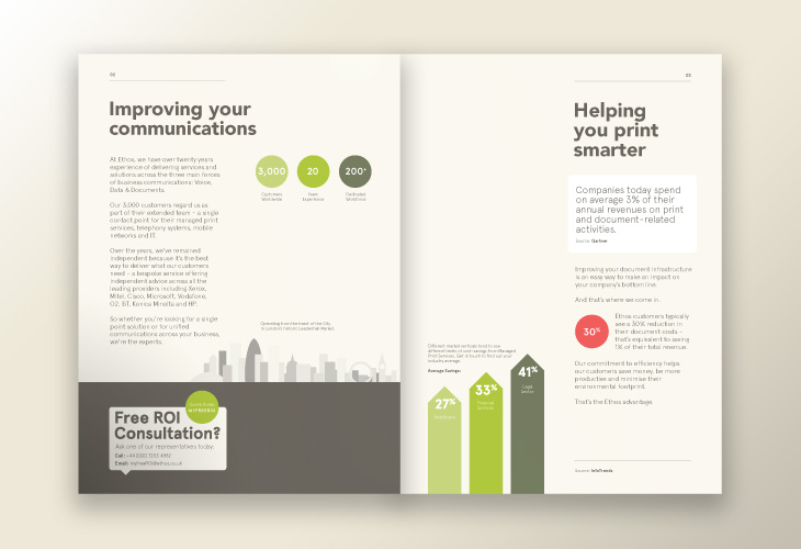 Ethos - Documents - Brochure - Layout, Infographics and diagrams