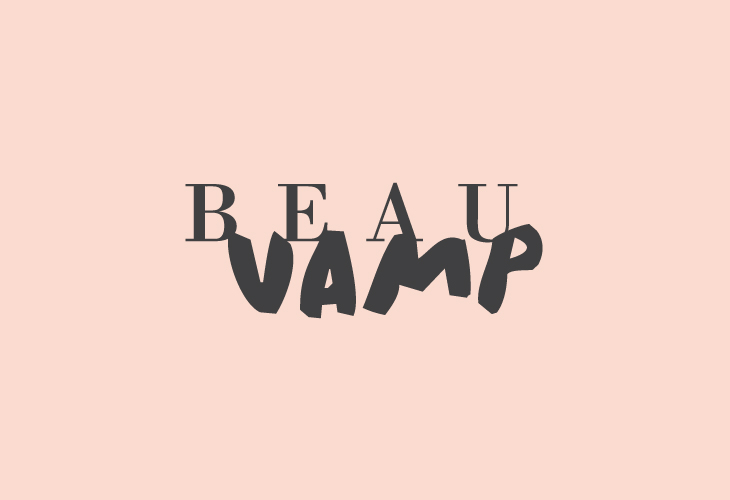 BeauVamp - Identity - Logomark grey on flesh