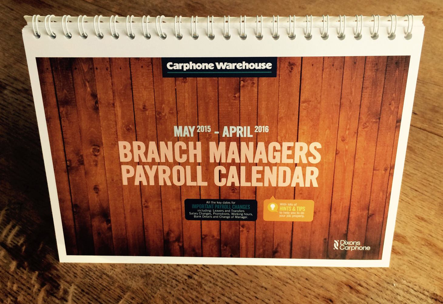 Carphone Warehouse - Calendar - Front