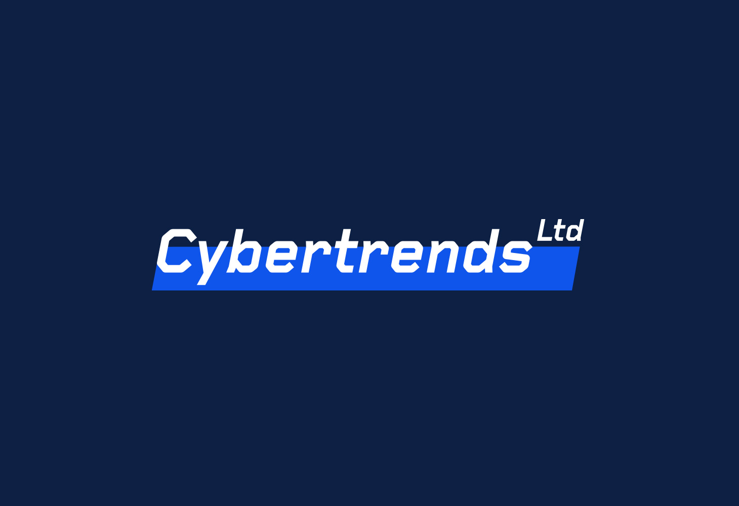 Cybertrends — Logotype - White and Royal on Navy