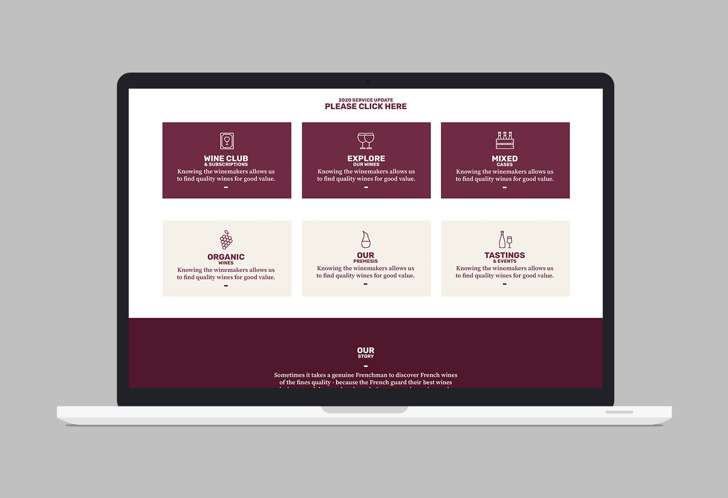 Hourlier Wines - Website - Options