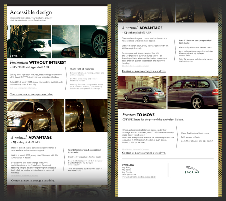 Jaguar - 1st Quarterly Newsletter - Email - Work - Warwicka Design