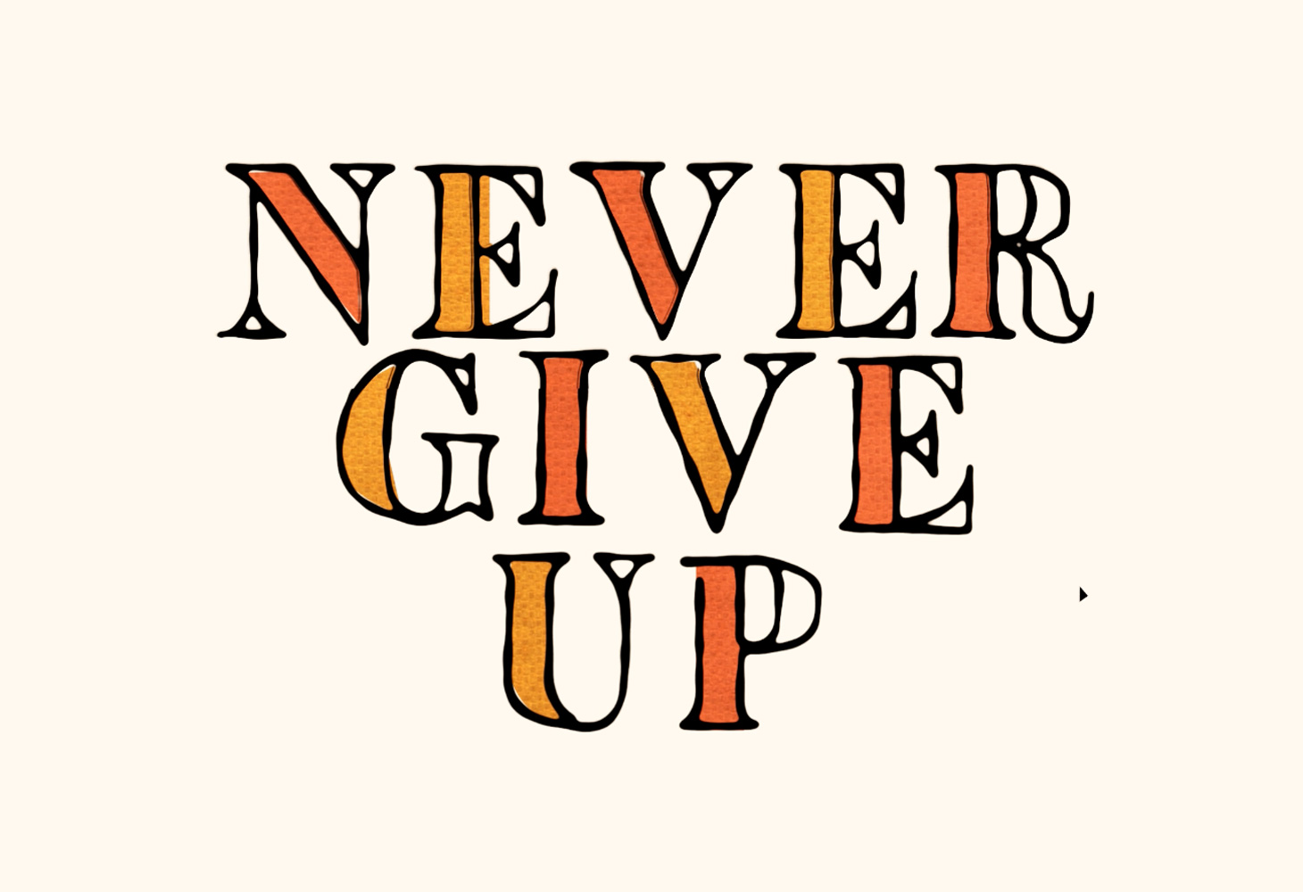 Never give up - Instagram Film - Title