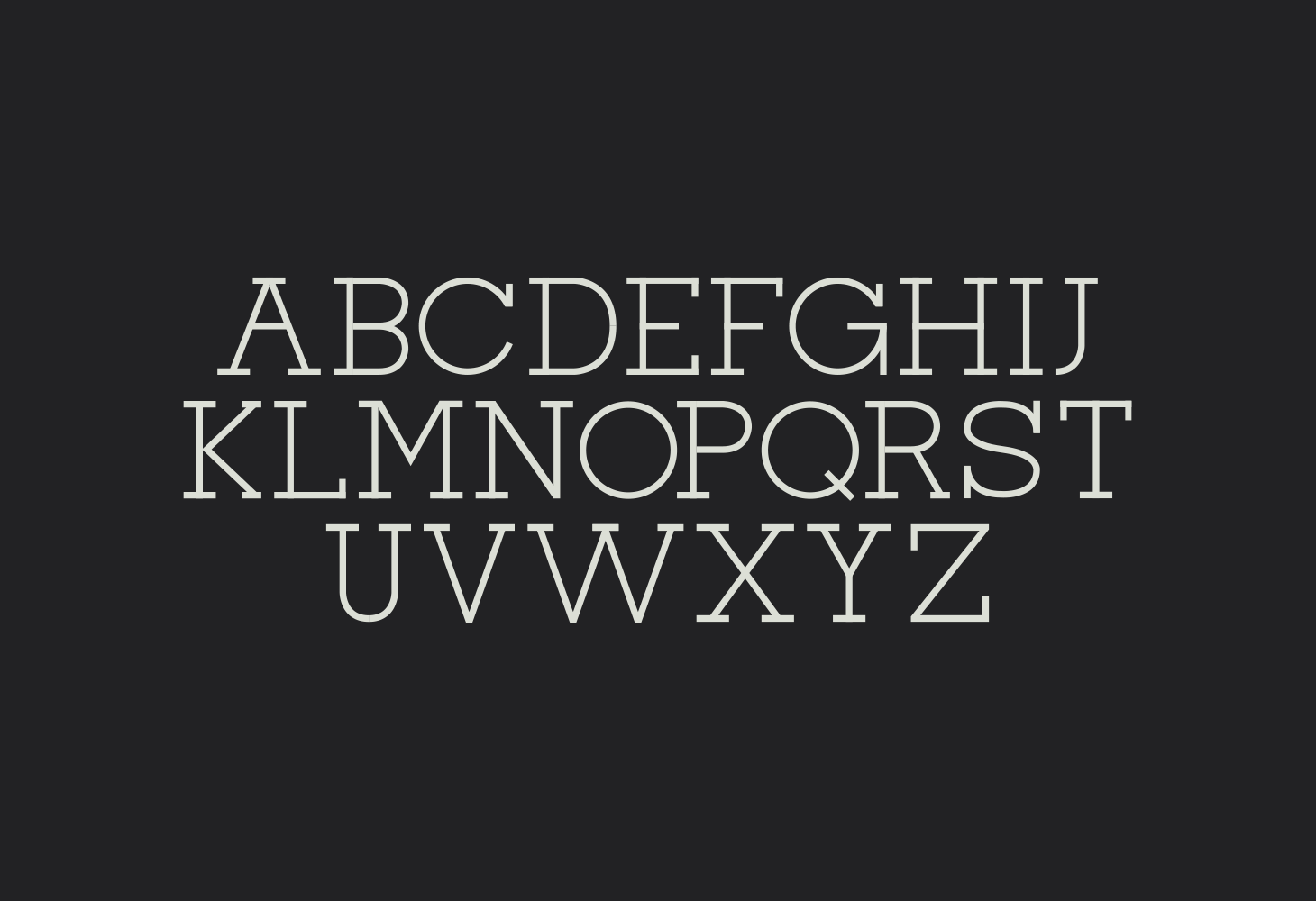 The Palfrey - Slab font Alphabet