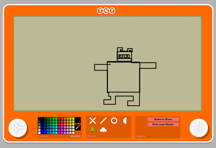 TNT - Etch-a-Sketch Flash Game - Game play