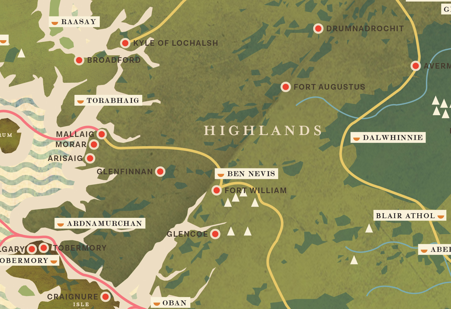 Whiskies of Scotland - Map - Highlands