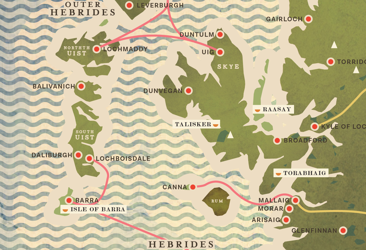 Whiskies of Scotland - Map - Hebrides