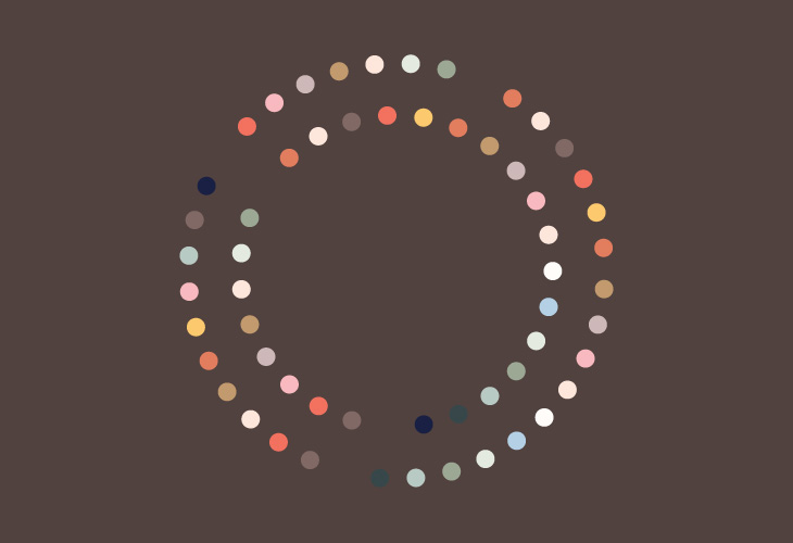 Wow - Circles - Illustration - Colour palette on chocolate