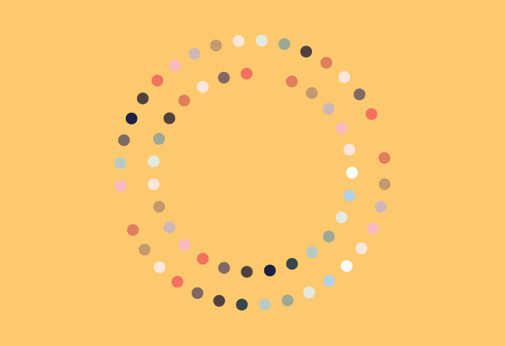 Wow - Circles - Illustration - Colour palette on yello
